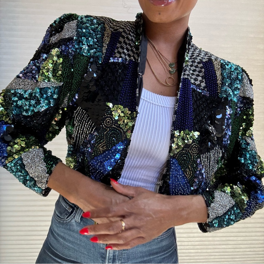 Scala Vintage Sequin Statement Jacket - Picture 9 of 16